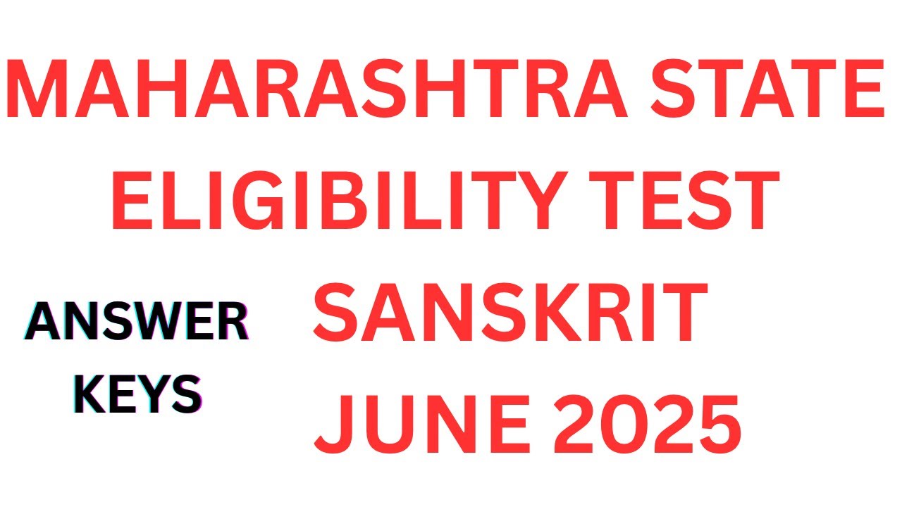 Maharashtra SET Sanskrit solved paper June 2025