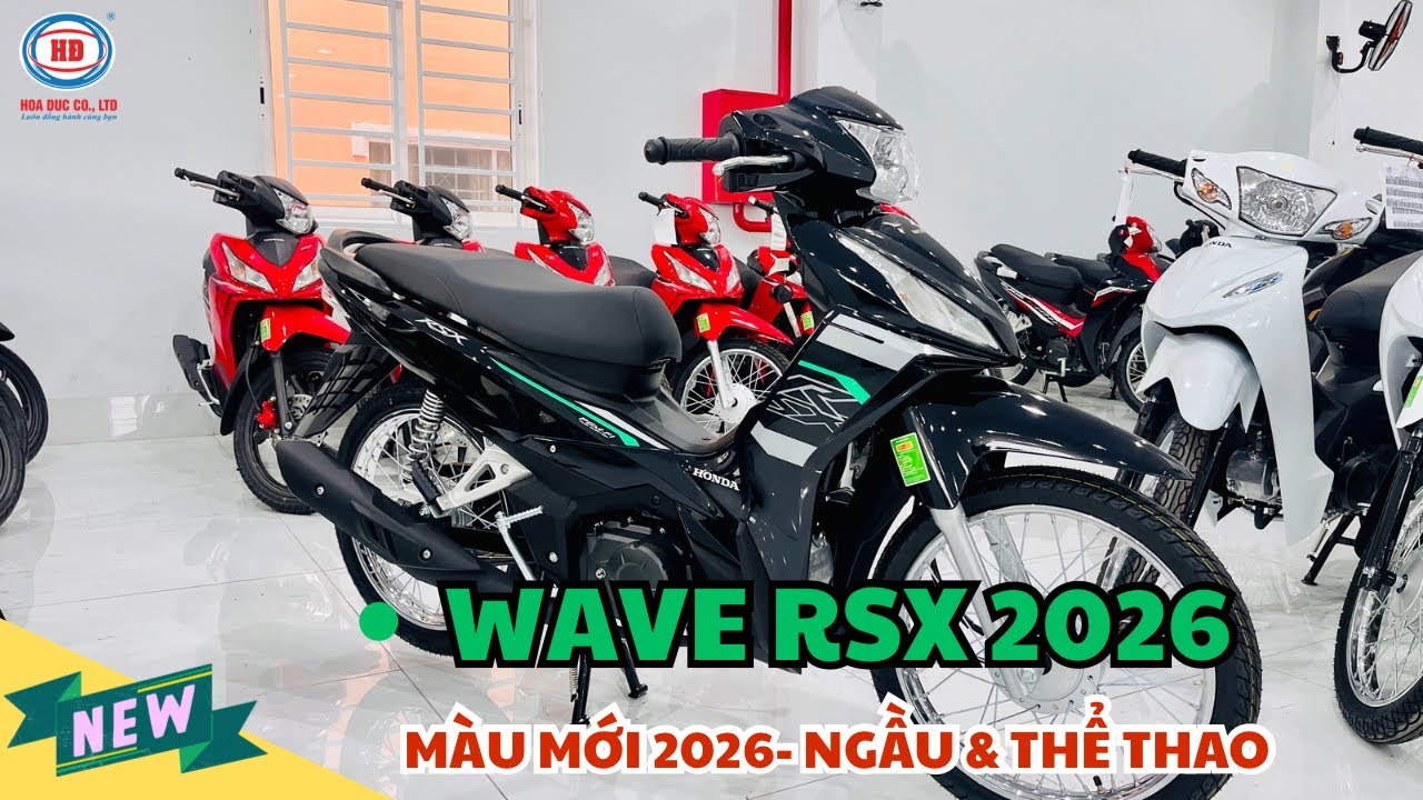 Wave rsx 2026 Màu đen bóng cực đẹp cuối tháng 9 giảm giá cực mạnh tại xe máy hoà đức.