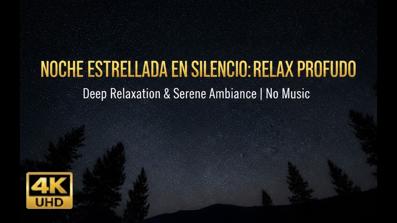 “NOCHE ESTRELLADA EN SILENCIO: RELAX PROFUNDO”: Ambiente Nocturno para Dormir - Meditación - 4K.