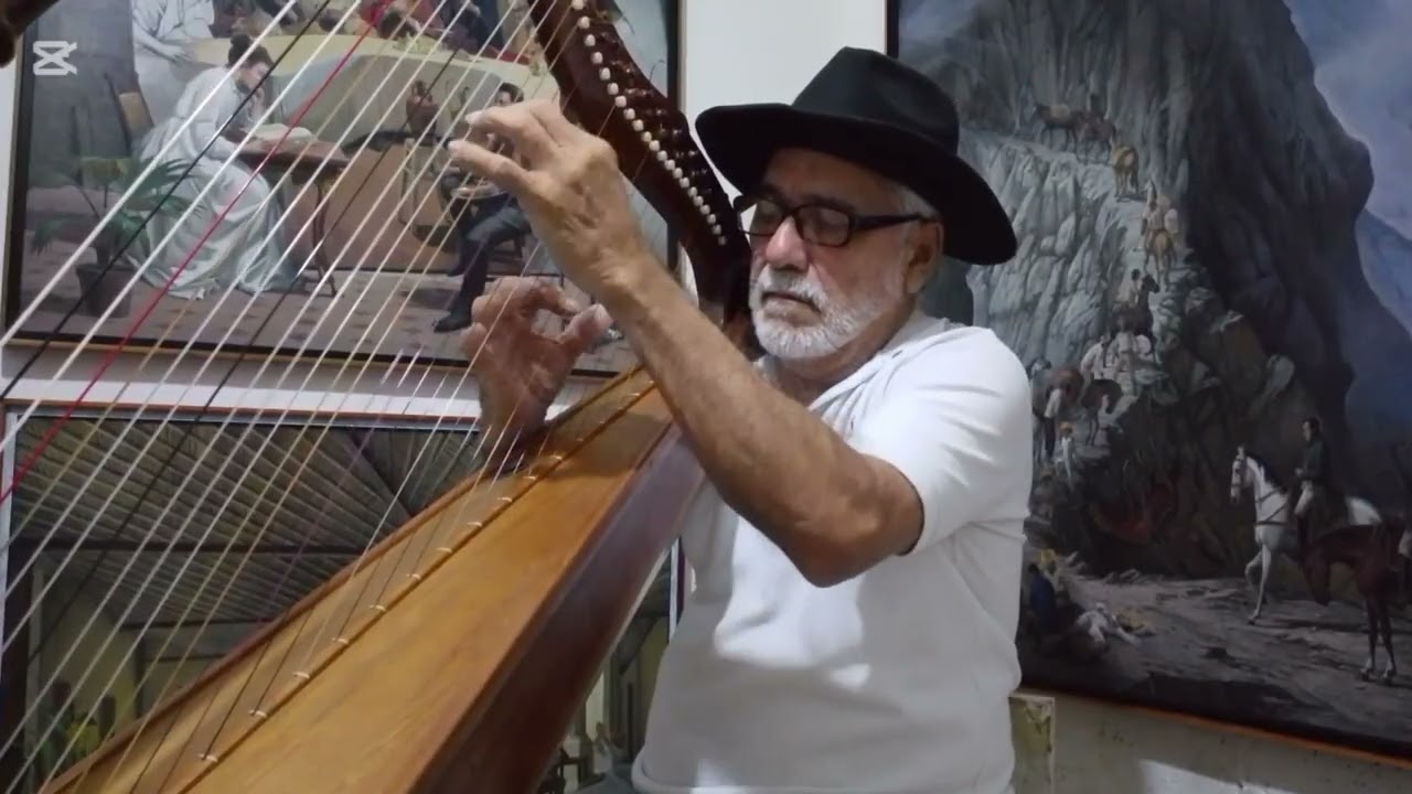 A LO LLANERO.   Mujer piriteña.  Arpa, JOSÉ VARGAS SANQUIS.