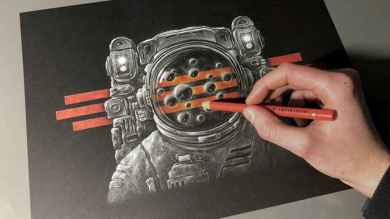 Colored Pencil Drawing of an Astronaut