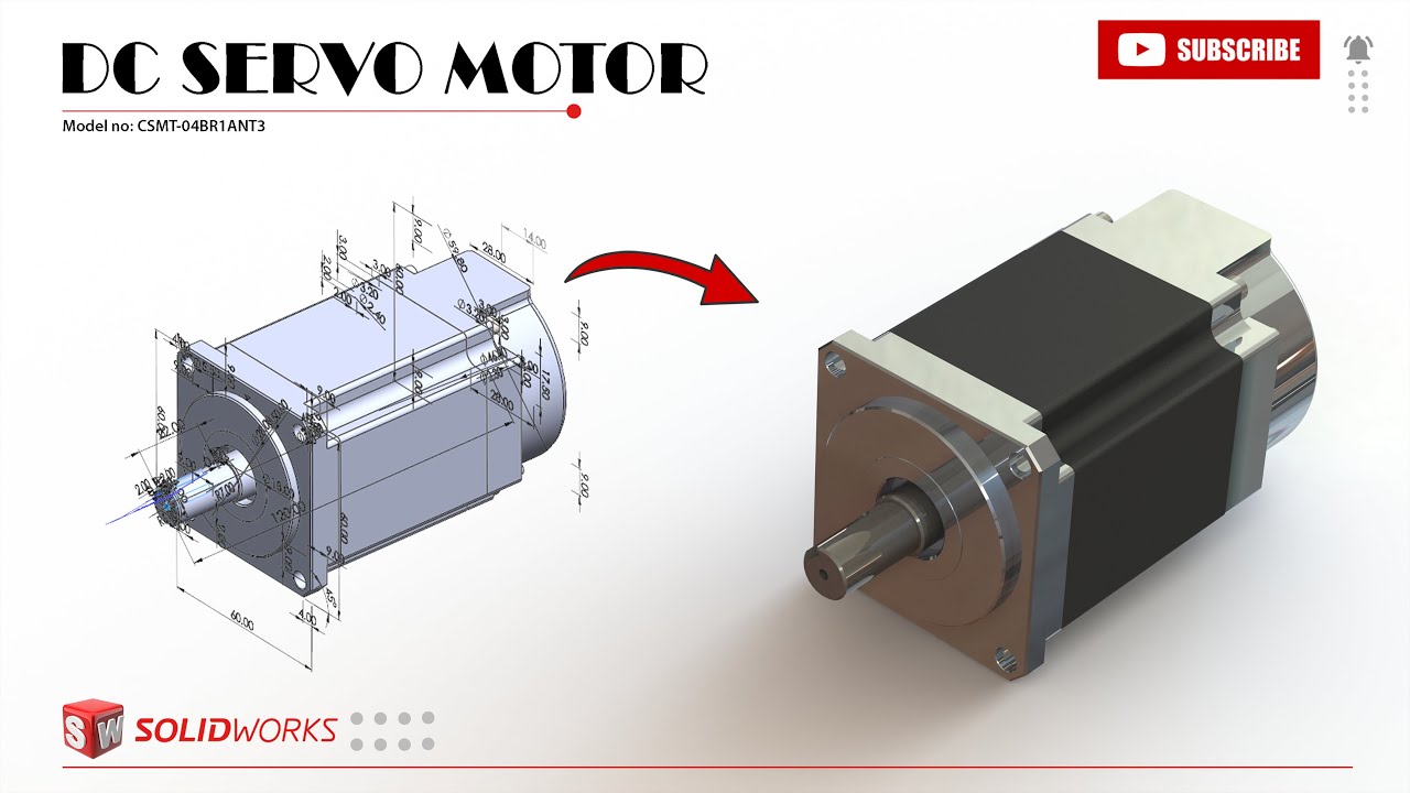 How to design DC Servo Motor Exterior | Solidworks 2022