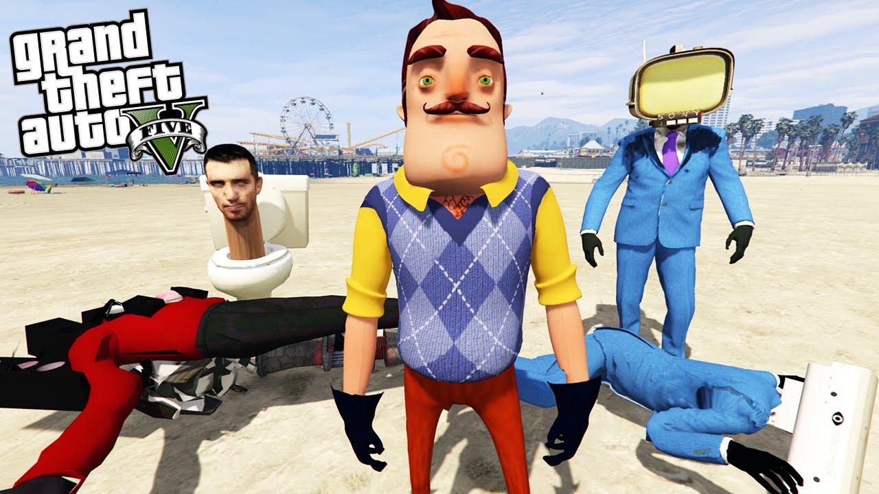 HELLO NEİGHBOR SKİBİDİ TOİLET DÖVÜŞÜ - GTA 5 MODS #gta5 #skibiditoilet #helloneighbor