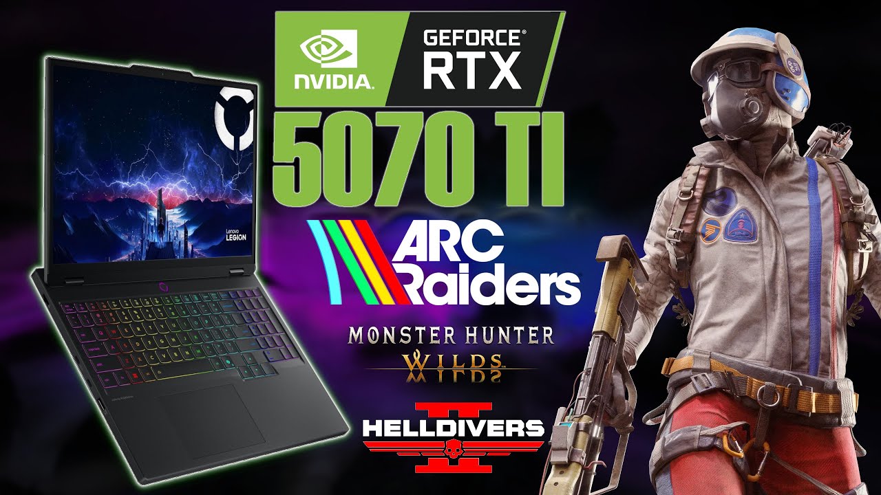 RTX 5070 TI Gaming Laptop vs. Helldivers 2, Arc Raiders, MH wilds  ( Lenovo Legion 5i Pro 2025 )