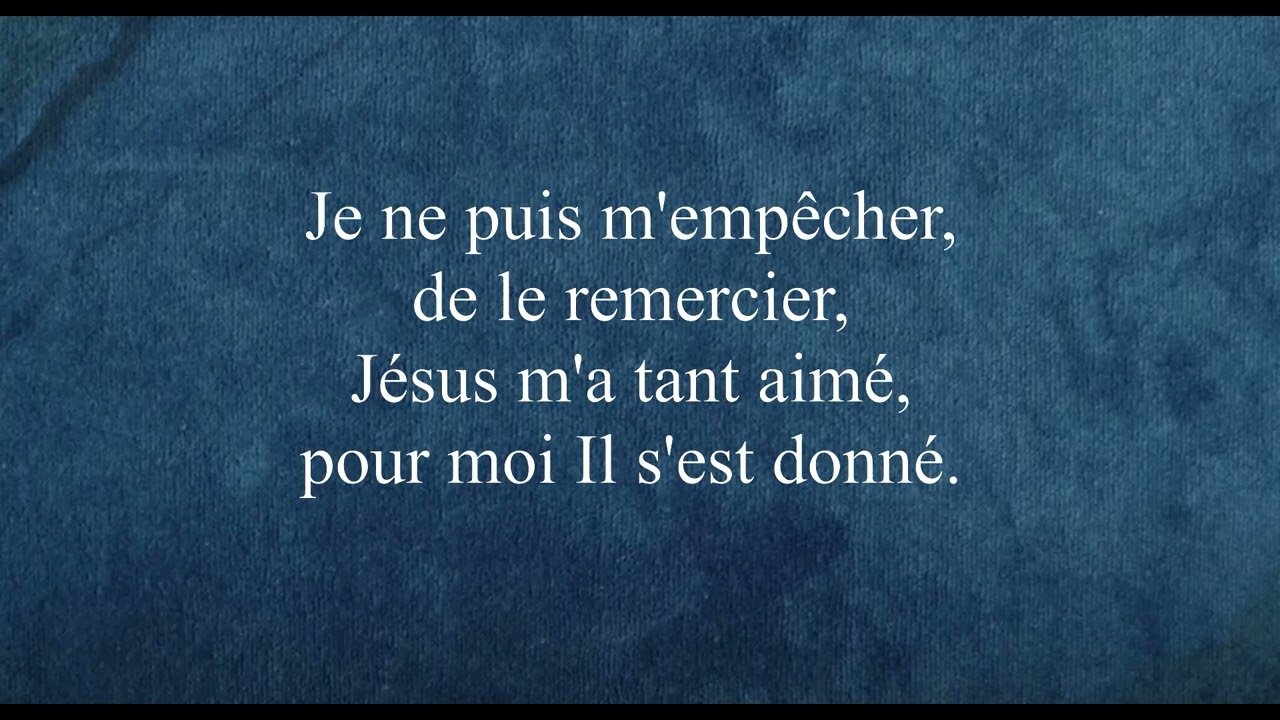 Je ne puis m'empêcher