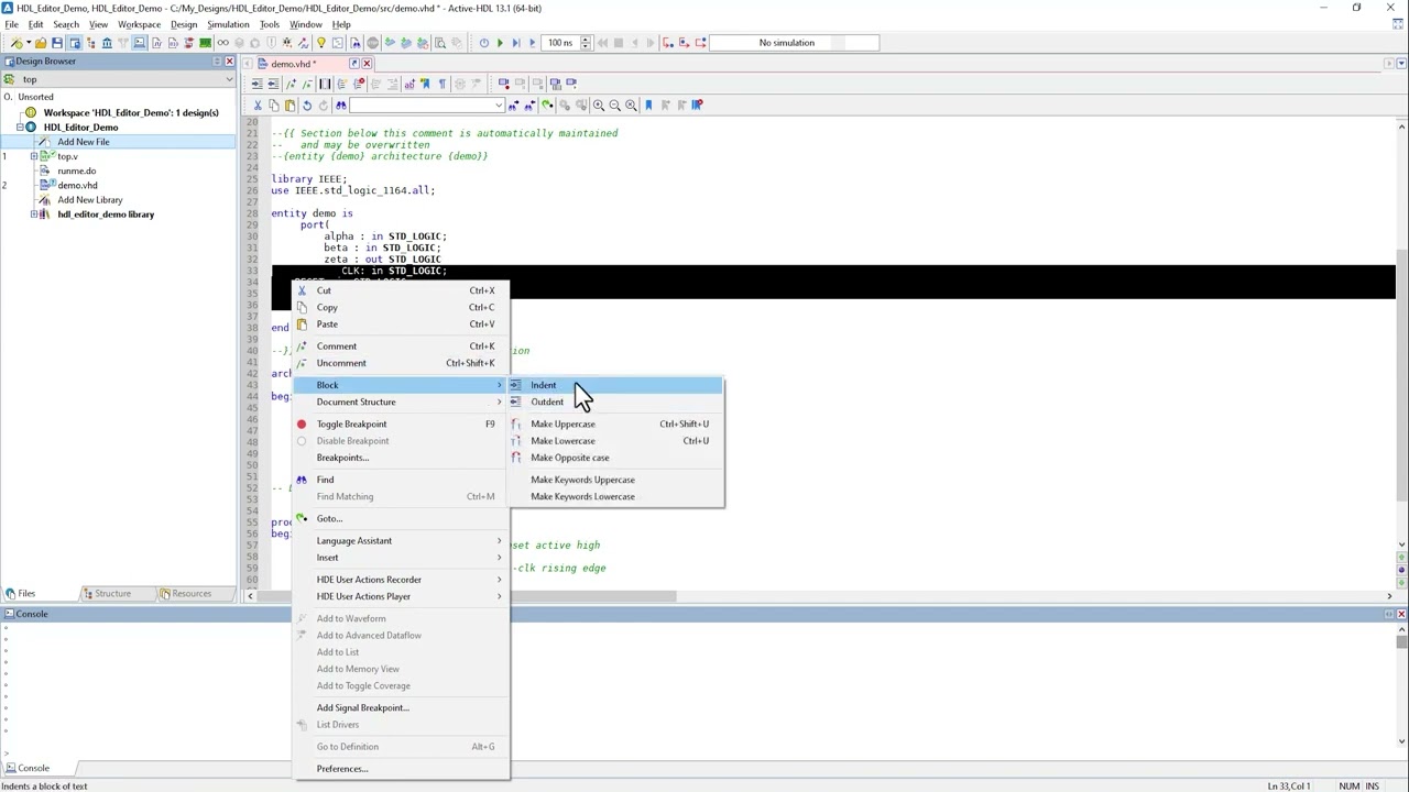 1.6 - Active-HDL™ (v13.1) Basics: HDL Editor