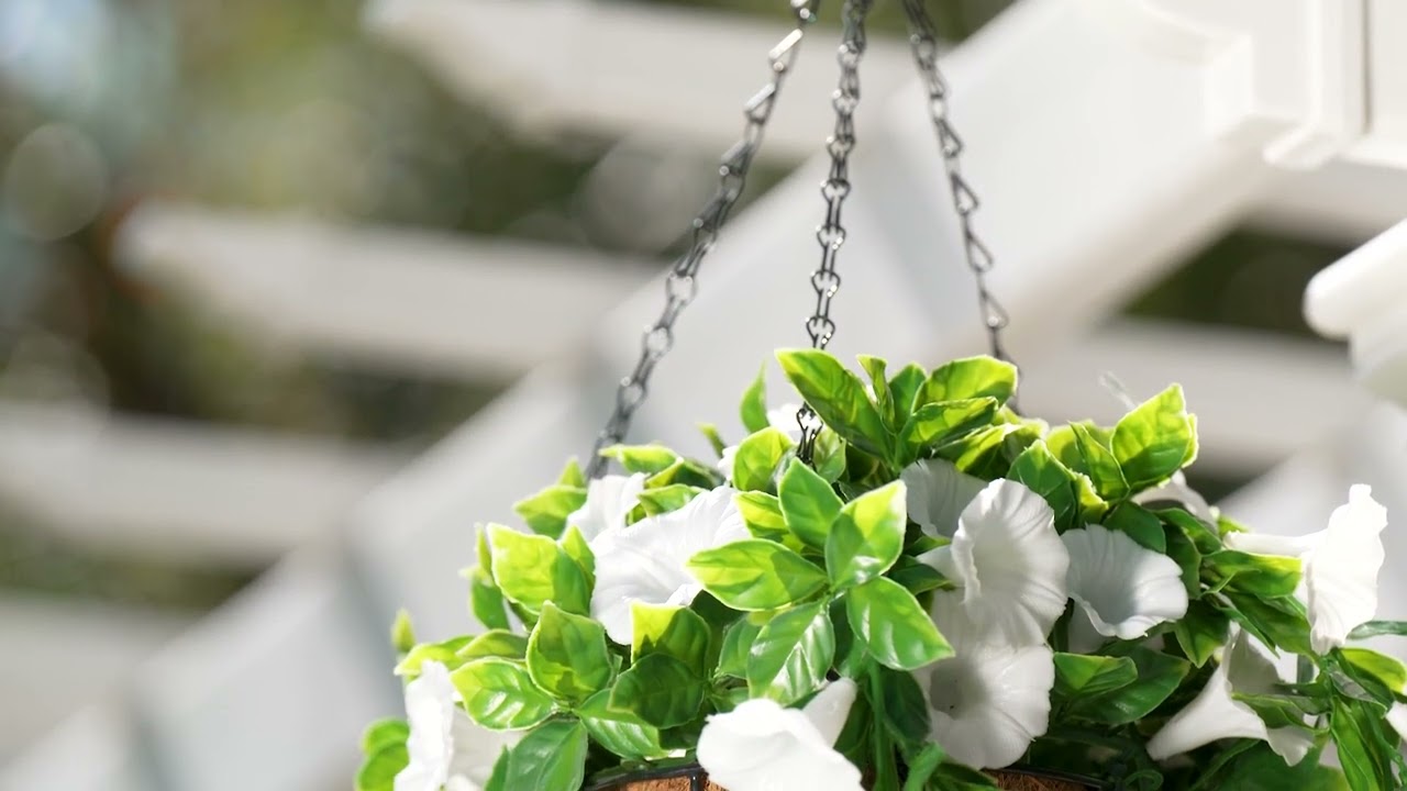 Improvements Hanging Faux Petunia Flower Basket