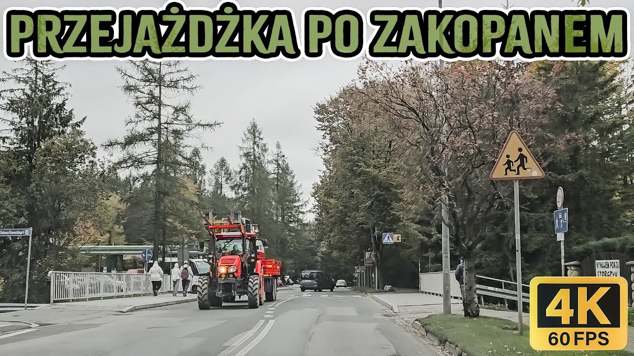 🔴Zakopane🚘przejazd po sezonie w stronę Krupówek! 4K❗2024.10.12 ASMR بولندا جبال زاكوباني تاترا