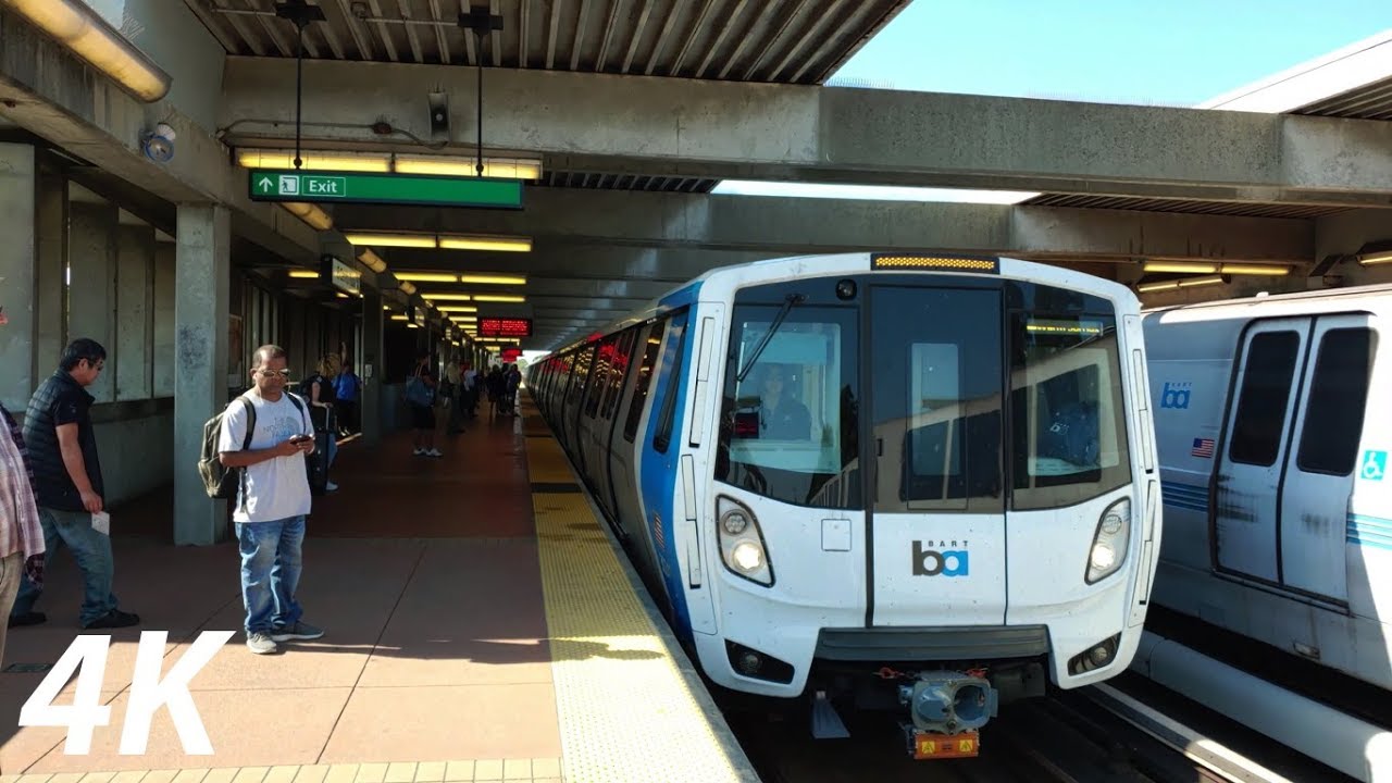 ⁴ᴷ⁶⁰ BART's Fleet of the Future: Richmond and Warm Springs Trains at El Cerrito Plaza