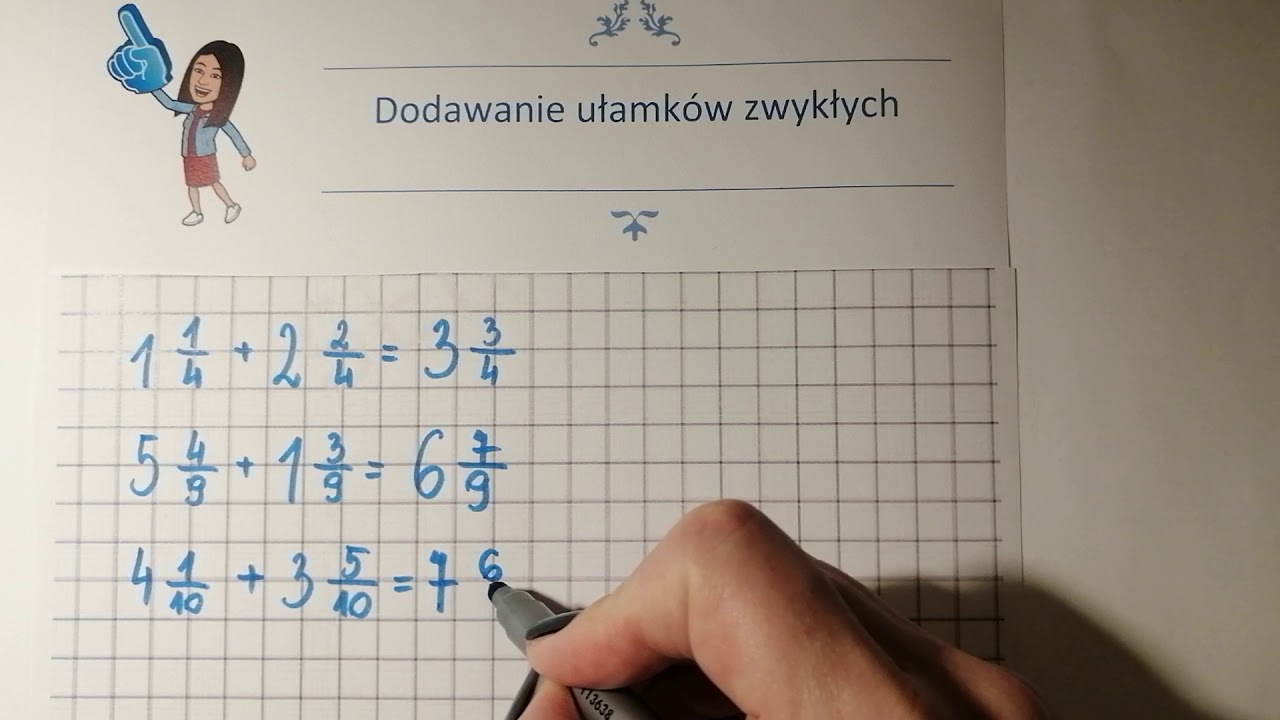 Dodawanie ułamków zwykłych - klasa IV