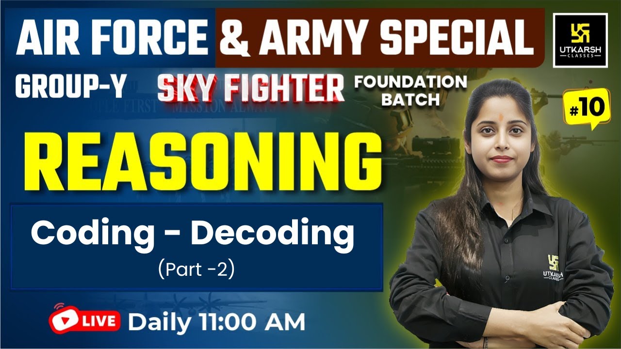 Air Force Y Group Reasoning | Army Reasoning Practice Set | REASONING Live Class | Priya Mam