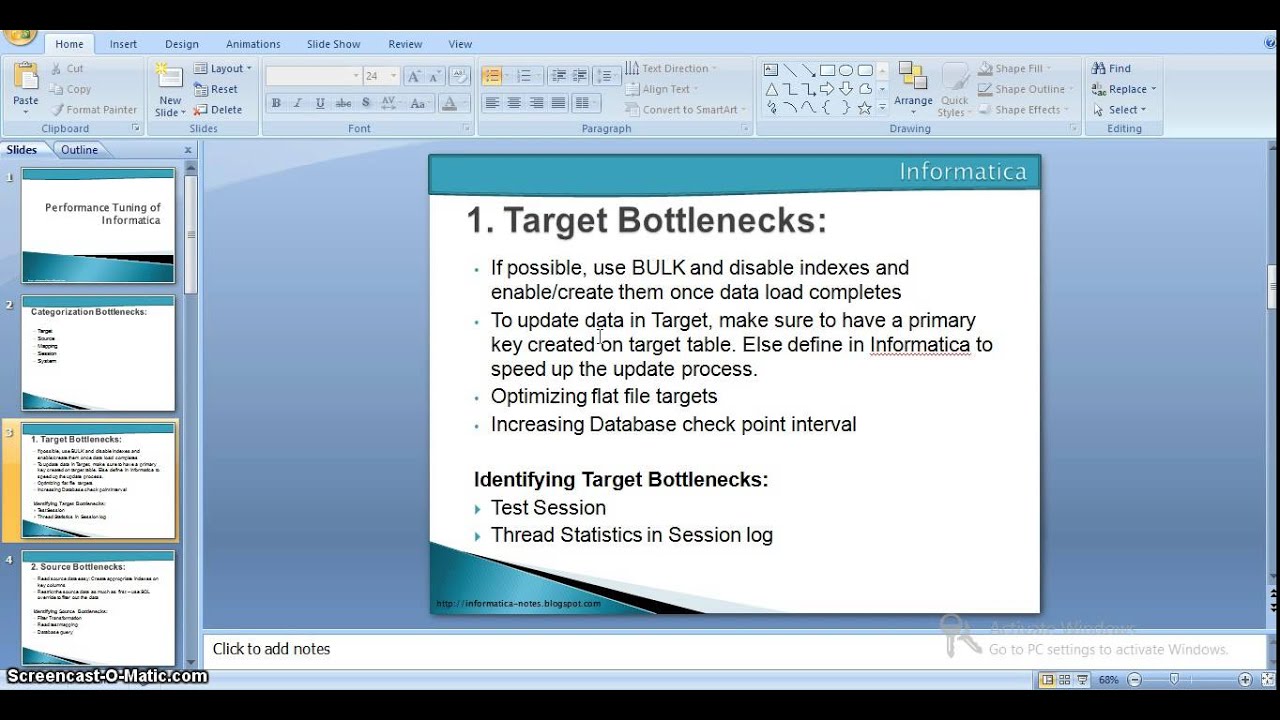 Performance Tuning of Informatica part1