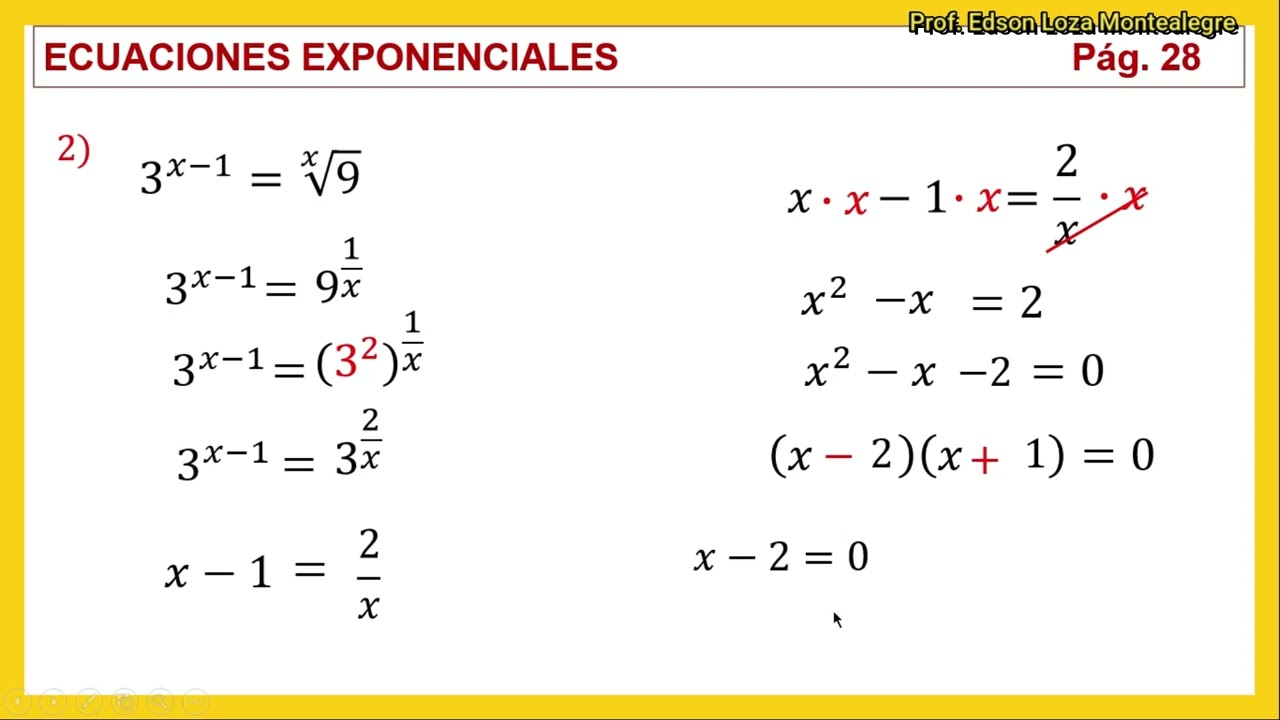 ECUACIONES EXPONENCIALES