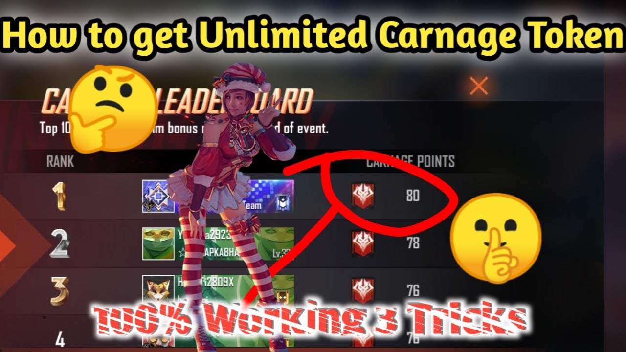 Free fire unlimited Carnage point 3 tricks  tips to get unlimited Carnage points 720p