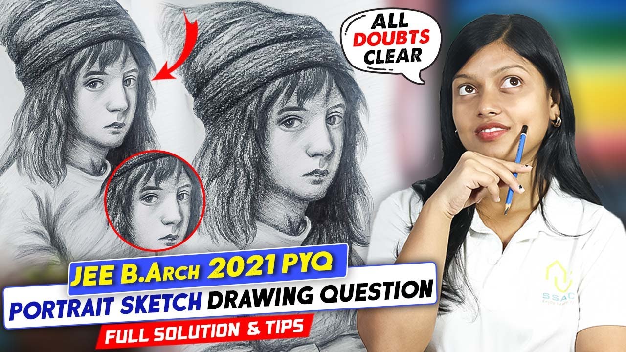 JEE B.Arch Previous Year Drawing Question Solution | Year 2021  | Portrait Sketch