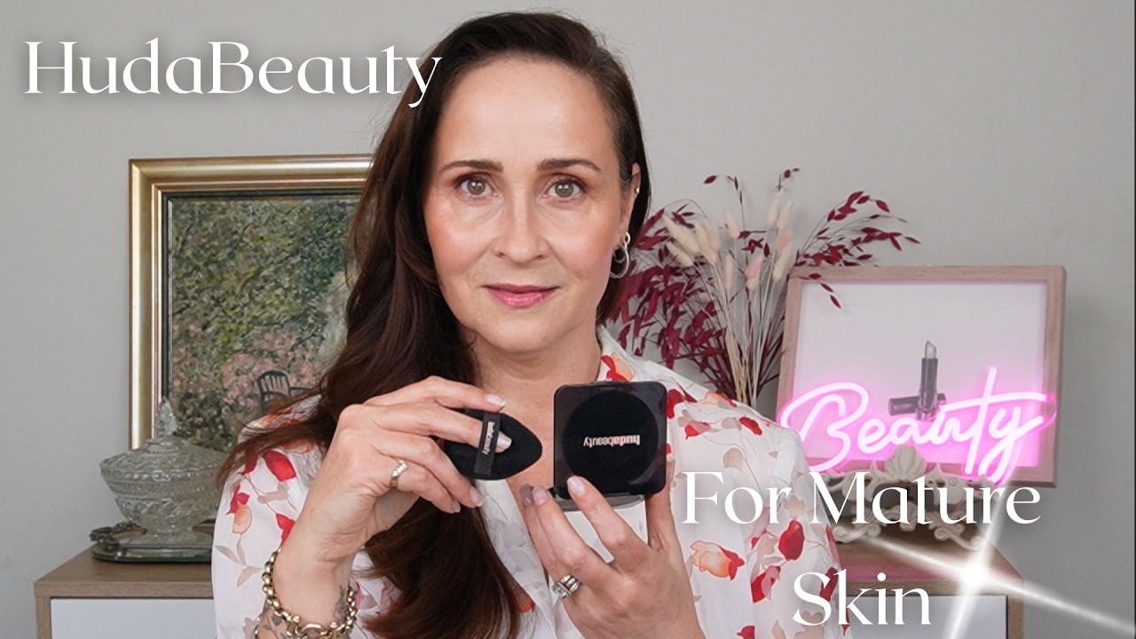 Testing Huda Beauty Easy Bake Pressed Powder on my Mature Skin
