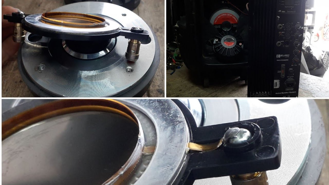 Como reparar un draiver  de caja amplificada.   bobina diafragma membrana.