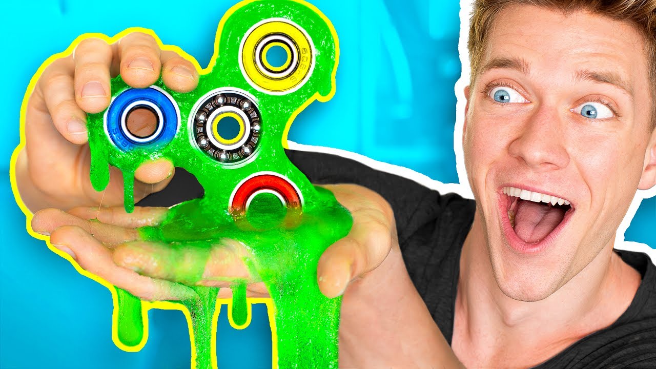 DIY Slime Fidget Spinner That ACTUALLY SPINS!!! How To Make Rare Giant Fidget Spinners & Tricks