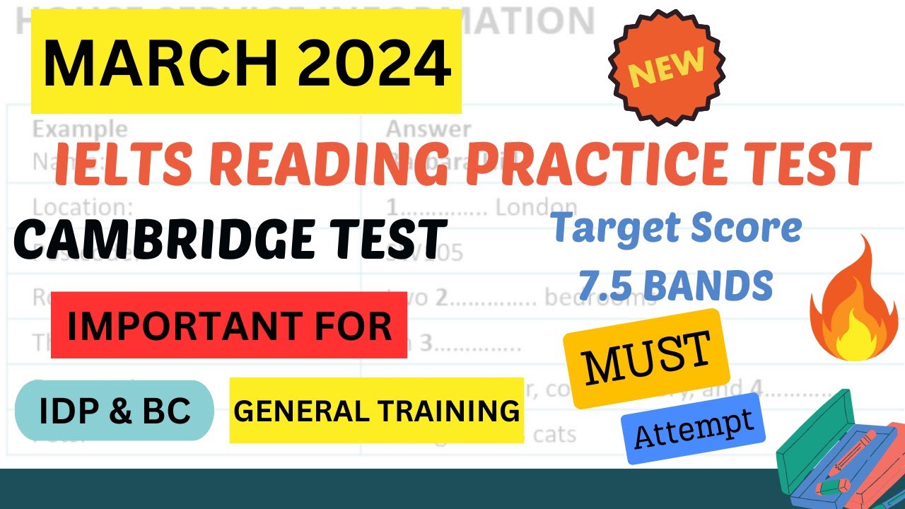 ielts general reading practice test 2024 with answers | march