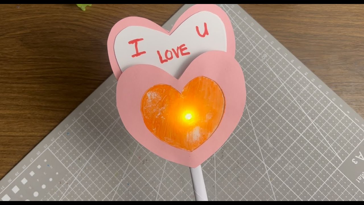 DIY Light Up Heart Card | Easy Handmade Paper Craft with LED | Valentine Gift Idea