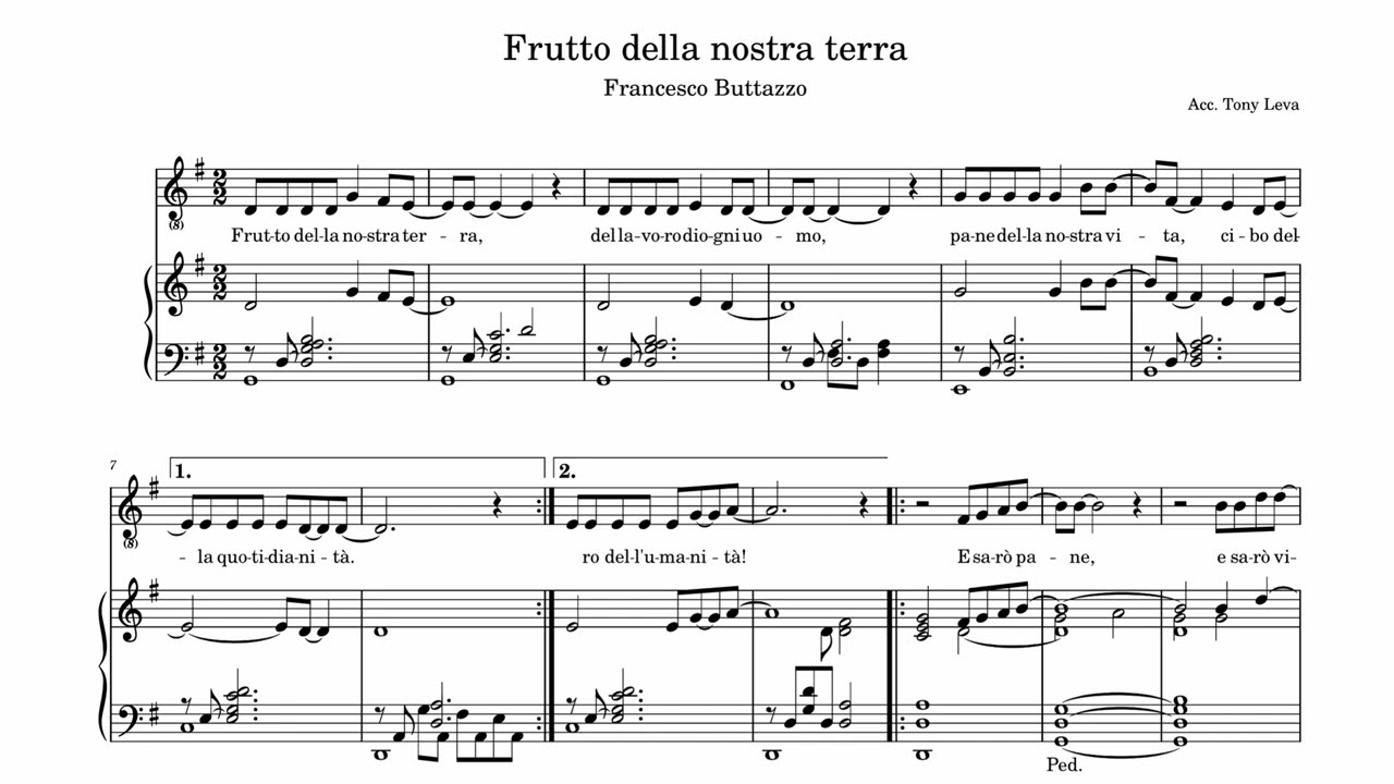 ACCOMPAGNAMENTI ORGANISTICI = 49) Frutto della nostra terra (Francesco Buttazzo)