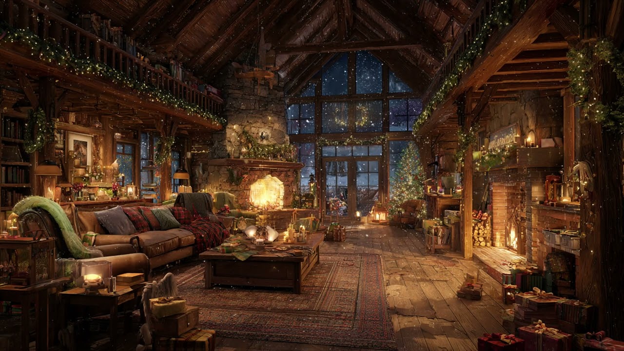 Fireplace Piano Meditation 🔥 Warm Christmas Night for Relaxation and Better Sleep