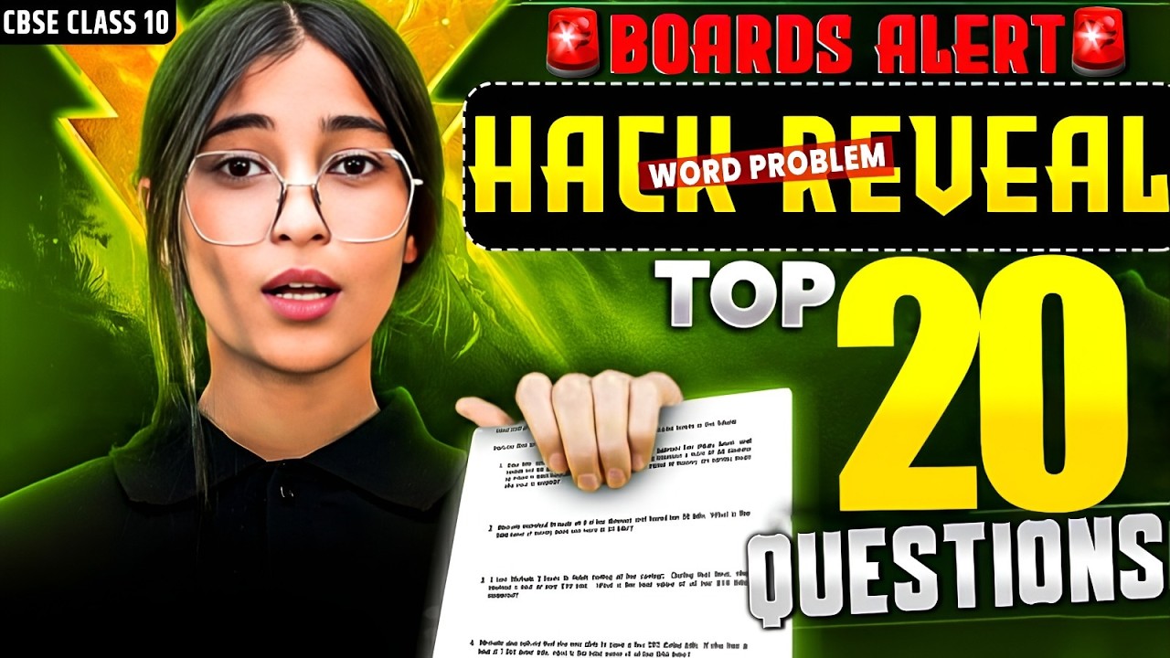 CBSE Class 10 Maths: Word Problems Hack Reveal | Top 20 Guaranteed Questions By Shikha Ma'am