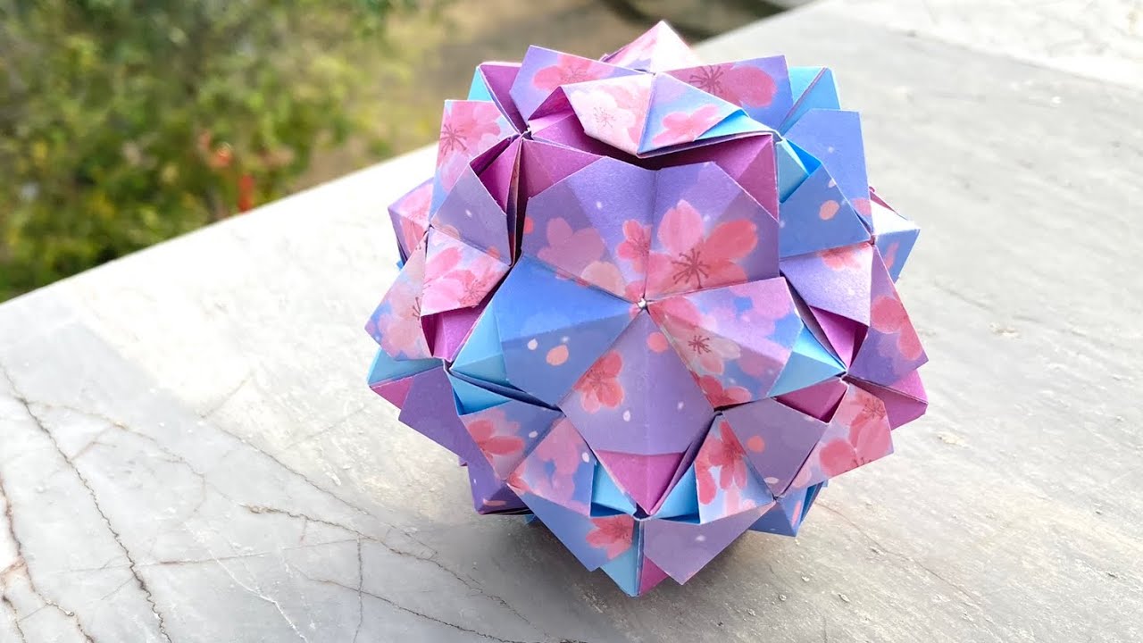 Canopy Kusudama - PrwOrigami Folding Tutorial 【くす玉・折り紙】