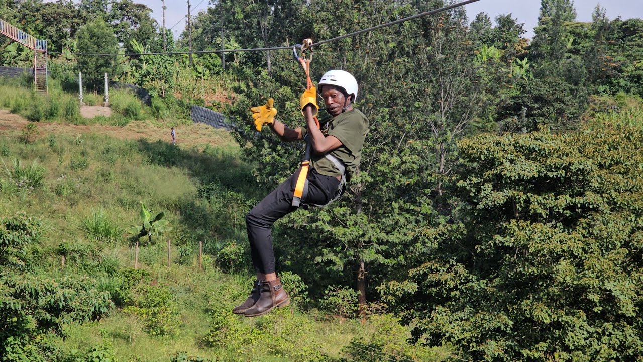 SEE REACTIONS OF NDEGENYE'S DAD KWA ZIPLINING🤣🤣🤣