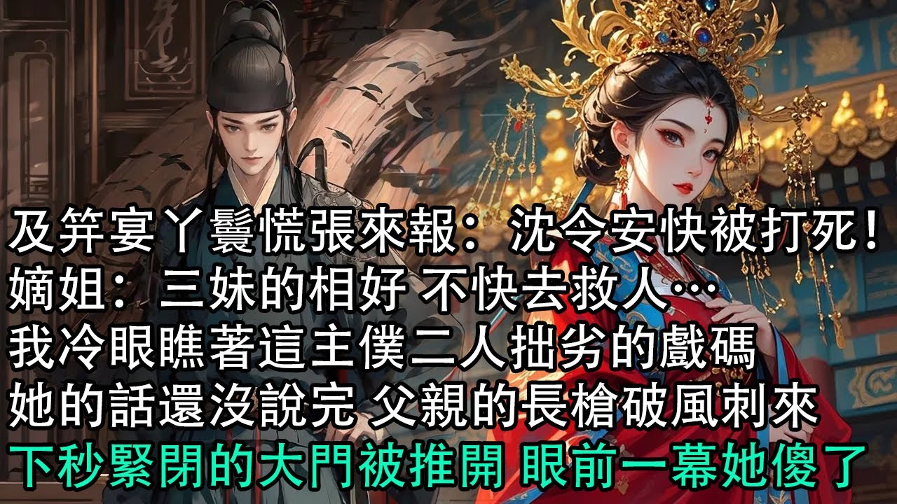 【一口氣看完】及笄宴丫鬟慌張來報：沈令安快被打死！嫡姐：三妹的相好 不快去救人…我冷眼瞧著這主僕二人拙劣的戲碼，她的話還沒說完 父親的長槍破風刺來，下秒緊閉的大門被推開 眼前一幕她傻了