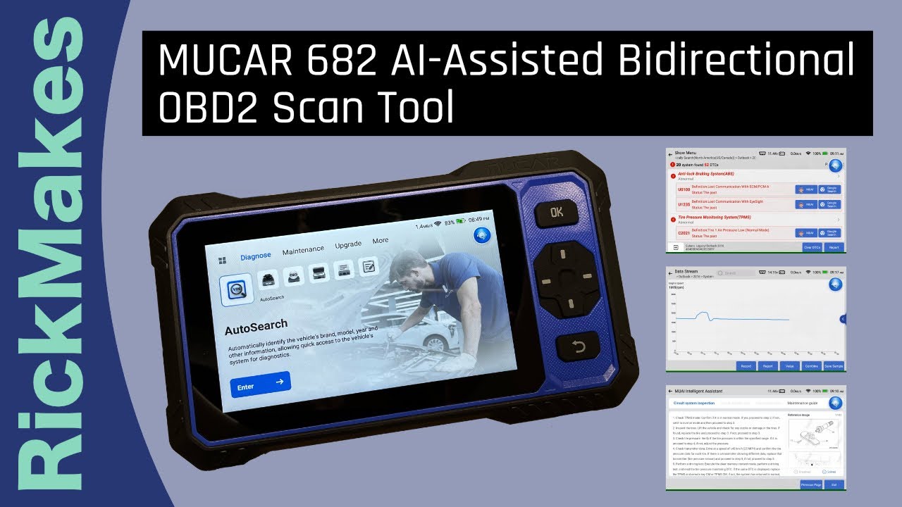 Двунаправленный диагностический сканер OBD2 MUCAR 682 с поддержкой искусственного интеллекта
