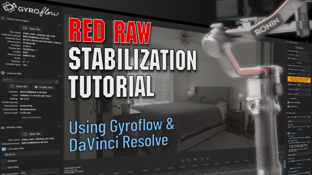 Stabilize Your RED RAW Footage Using Gyro Metadata in DaVinci Resolve! Gyroflow Settings Tutorial