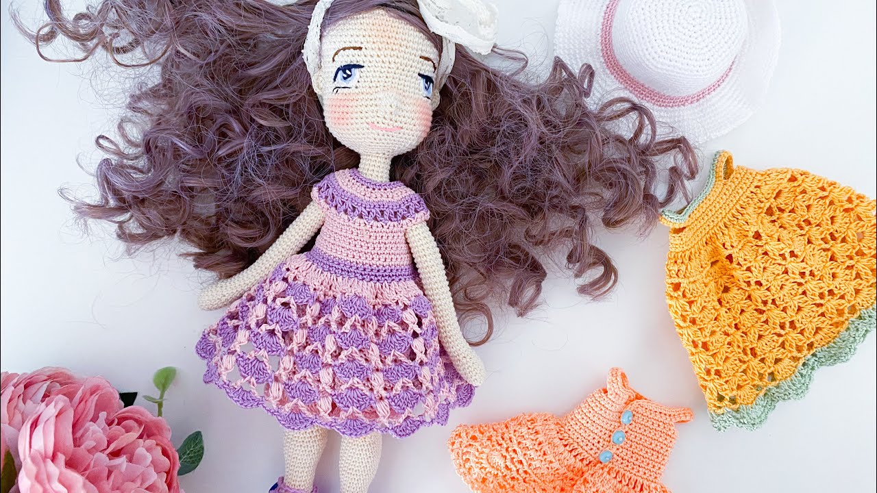 Small Tilda doll crochet dresses tutorial