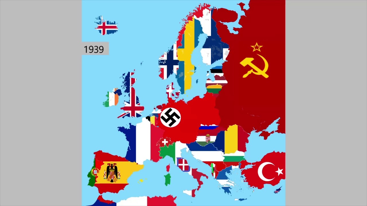 Europe- Timeline of National Flags 1900-2020