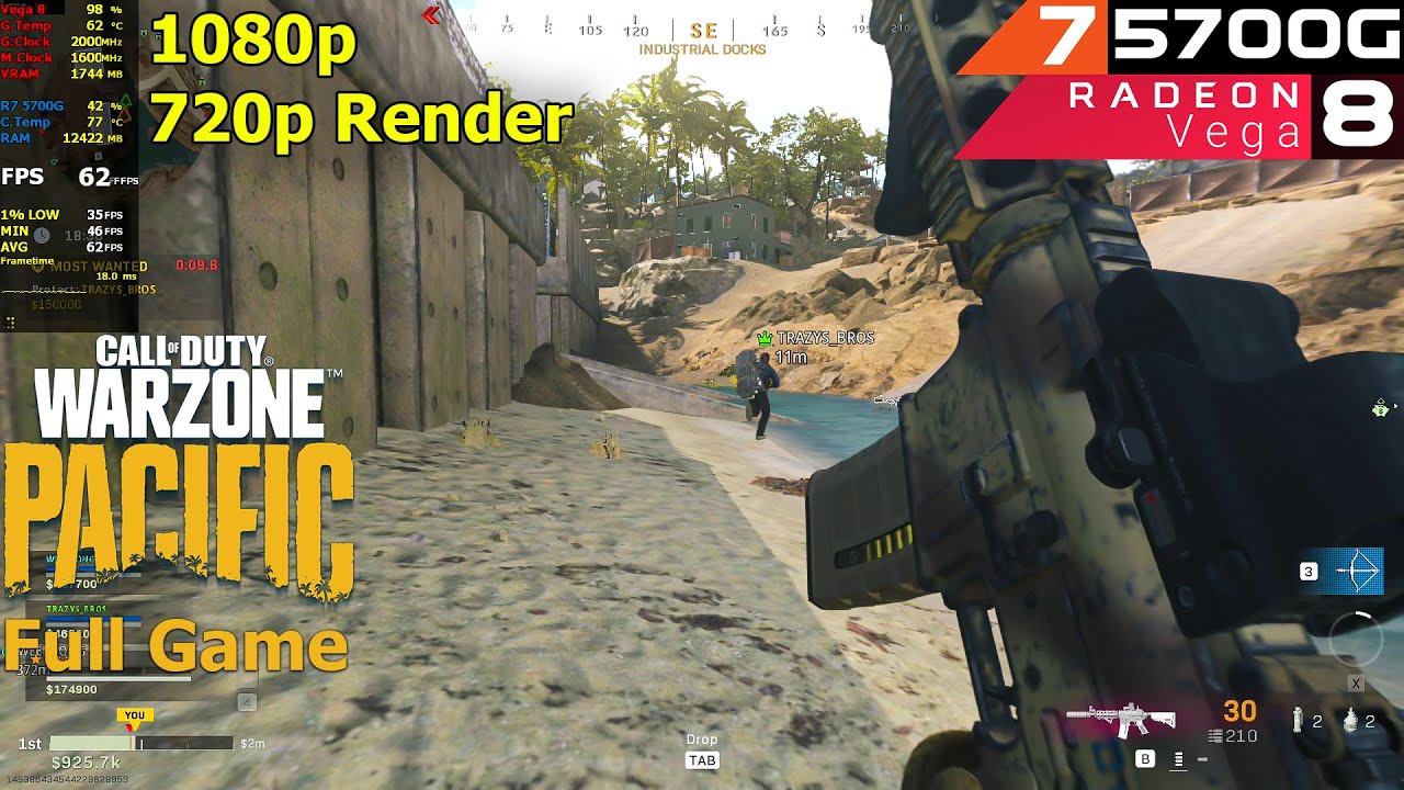 Warzone Pacific without GPU | Caldera | Ryzen 7 5700G & 16gb | Vega 8