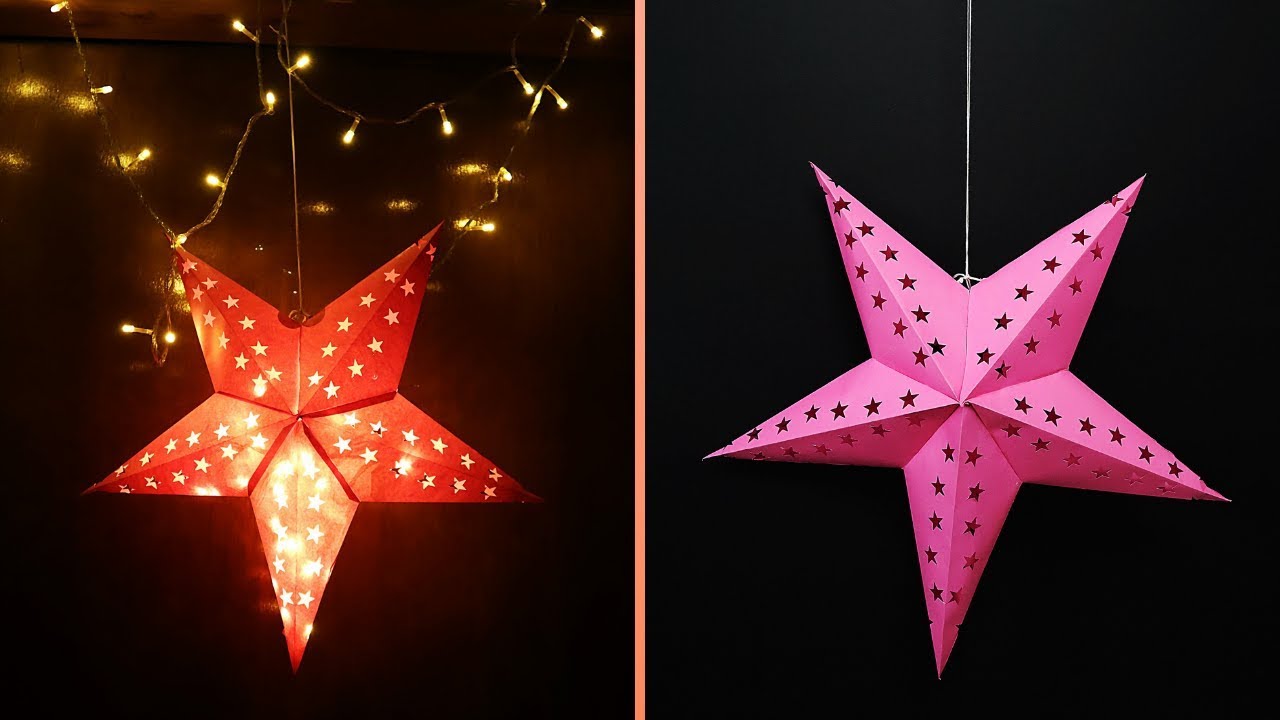 DIY- Star Lantern |  How to Make Paper Star Lantern Kandil for Christmas Decor/ New Year / Diwali