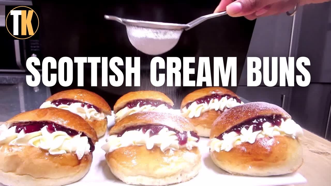 How To Make Scottish Cream Bun | نان خامه ای اسکاتلندی |  Devonshire Splits