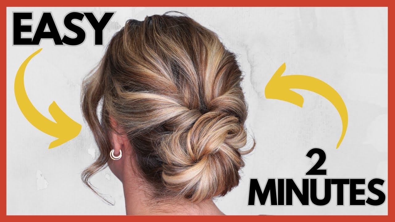 EASY low bun hairstyle for medium length hair