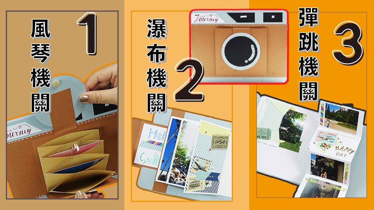 相機相冊// 4種卡片機關一學就上手完整教學/  4 in one Photo album tutorial