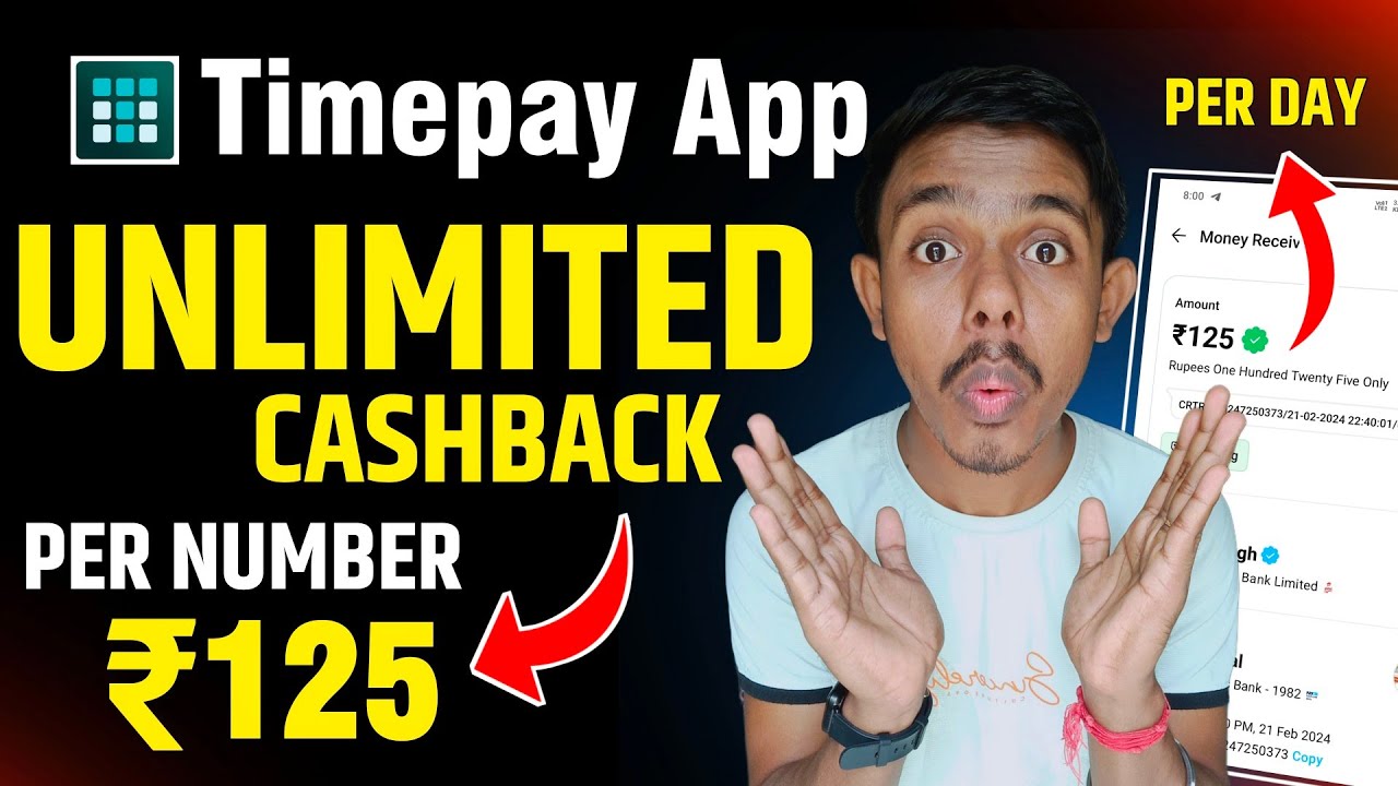 TimePay UPI Cashback Offer Per Day ₹125 Cashback | New Earning App Today | New UPI Offer 2024