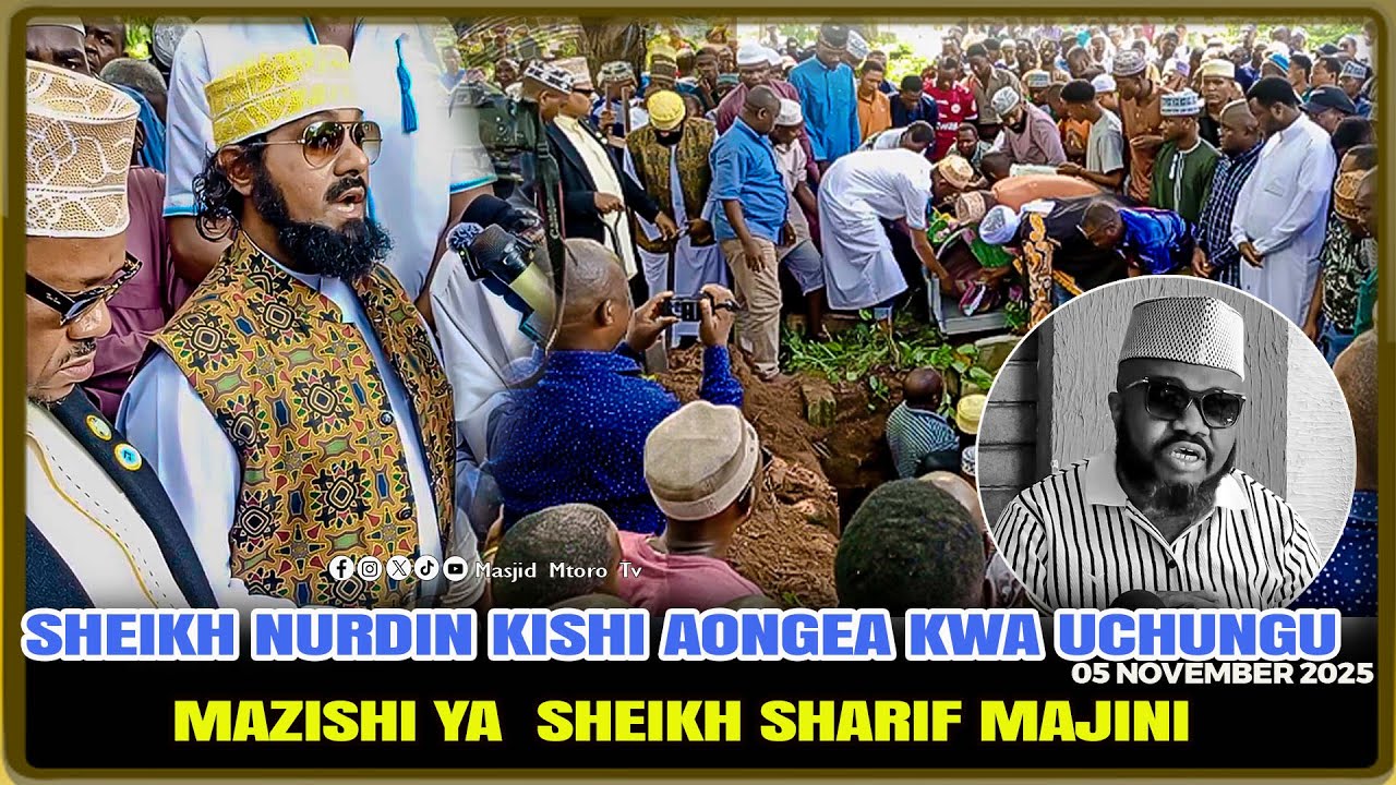 SHEIKH KISHKI AONGEA KWA UCHUNGU MAZISHI YA SHEIKH SHARIF MAJINI MAKABURI YA KISUTU
