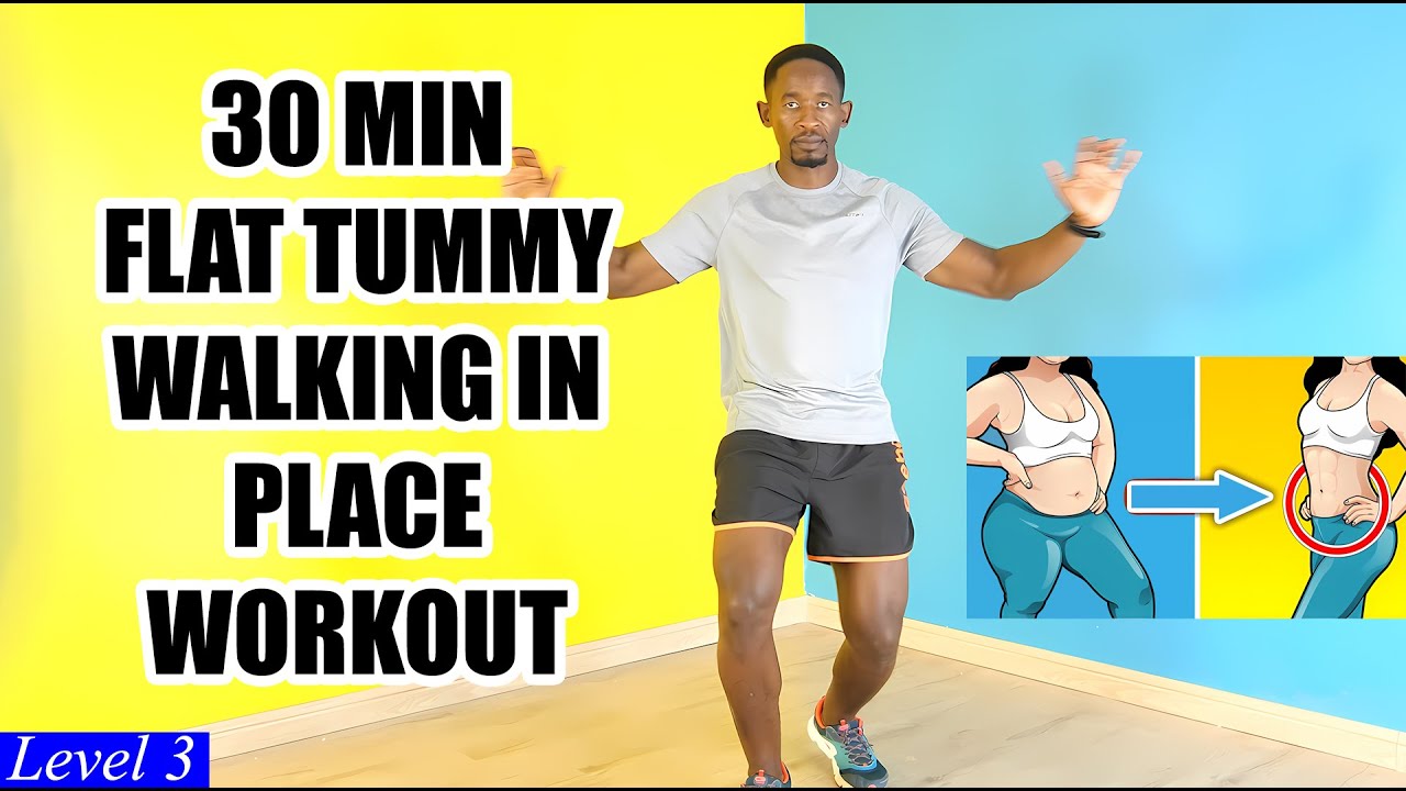 30-Minute FLAT TUMMY Walking In Place Workout that Works!