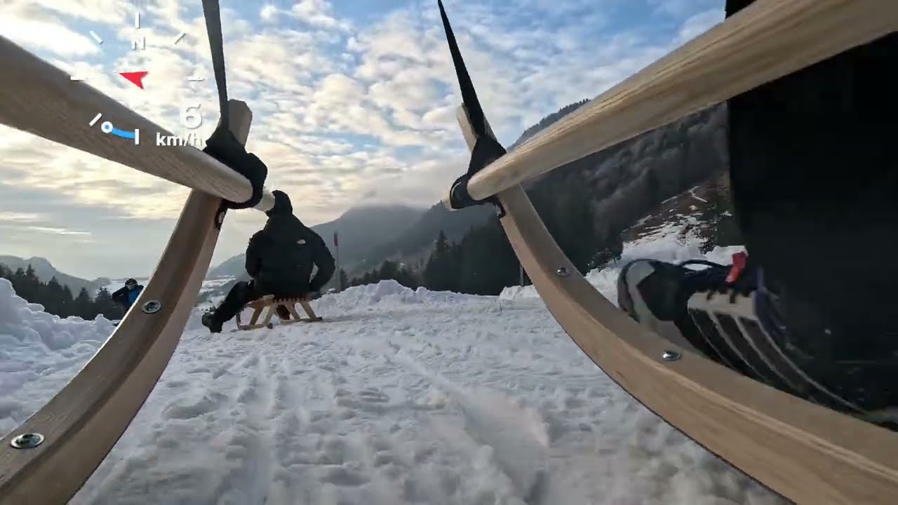 Rodeln von der Ottenalm in Walchsee Tirol.