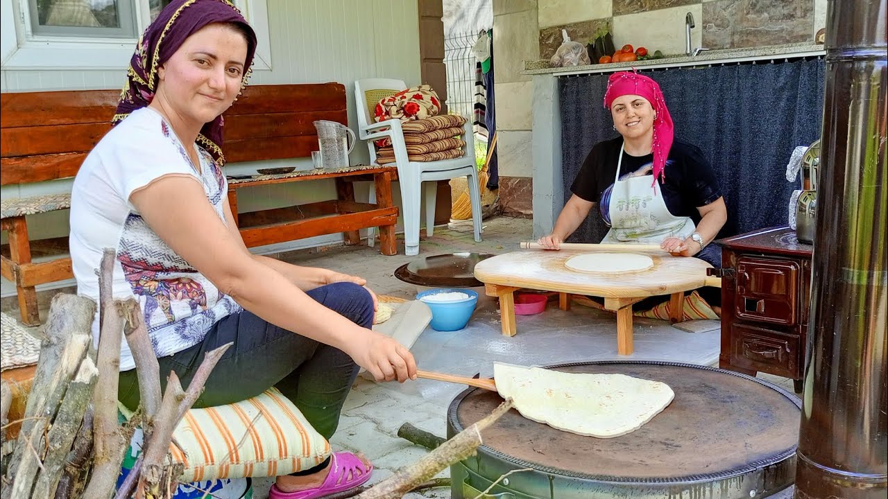 ✨Görümcemle ve Annemle Birlikte LAVAŞ EKMEĞİ Yaptık🤩.MAYALI EKMEK