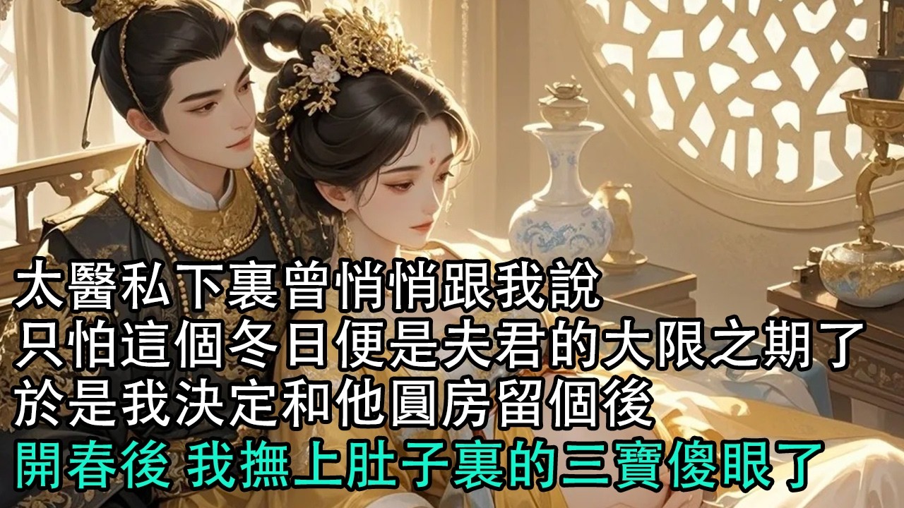 【一口氣看完】太醫私下裏曾悄悄跟我說，只怕這個冬日便是夫君的大限之期了，於是我決定和他圓房留個後，開春後 我撫上肚子裏的三寶傻眼了#古言 #有聲小說 #情感故事