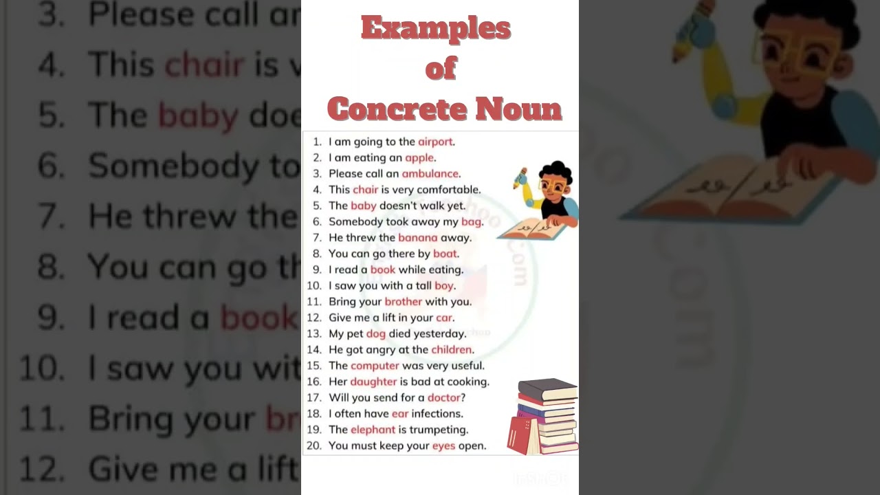 Concrete Noun #examples #english #dailyshorts #shorts #noun # #class #learnenglish