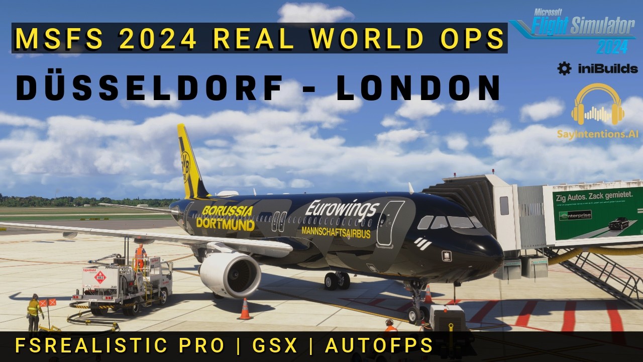 MSFS 2024 Real World Ops Düsseldorf ✈︎ London FENIX A320 FSRealistic FSLTL Traffic SayIntentions AI