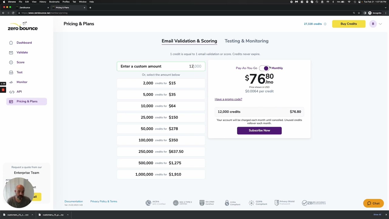 Flexible Pricing Options for Email Testing and Monitoring Services with  ZeroBounce