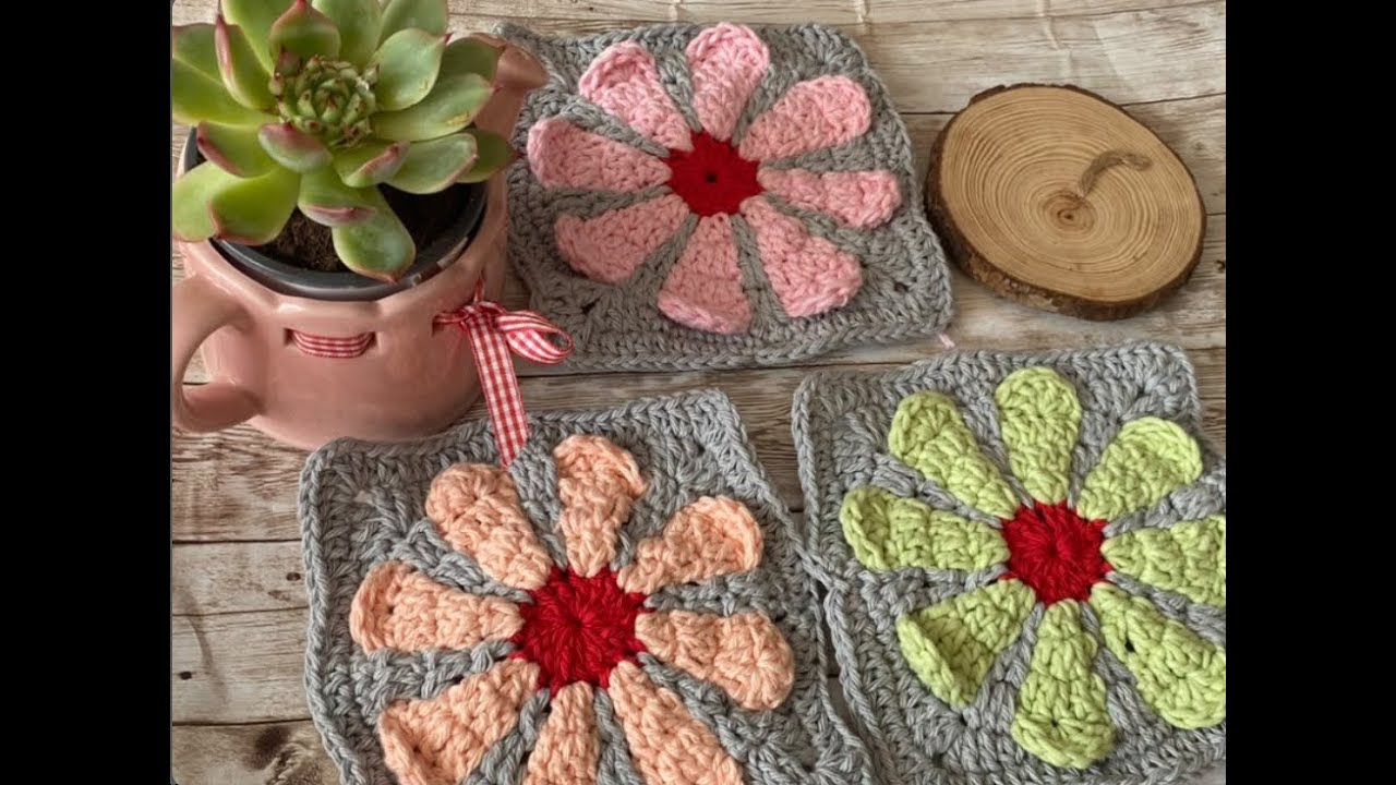 🌸 How to Crochet the RETRO DAISY GRANNY SQUARE | 3D FLOWER MOTIF | Detailed Tutorial 🧶🎉April 9, 2024