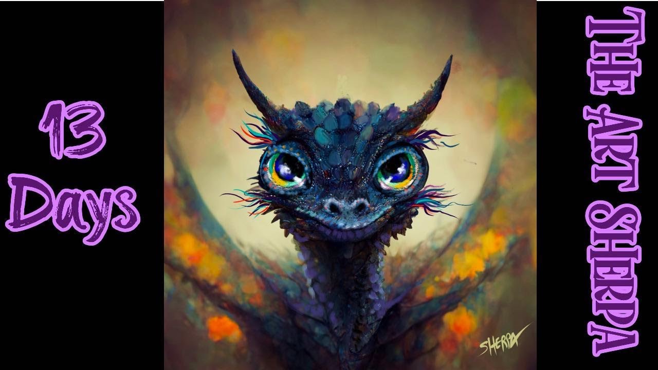 Baby Dragon 😈🧙‍♀️🕷 13 Days of Halloween  Acrylic painting Tutorial Step by Step